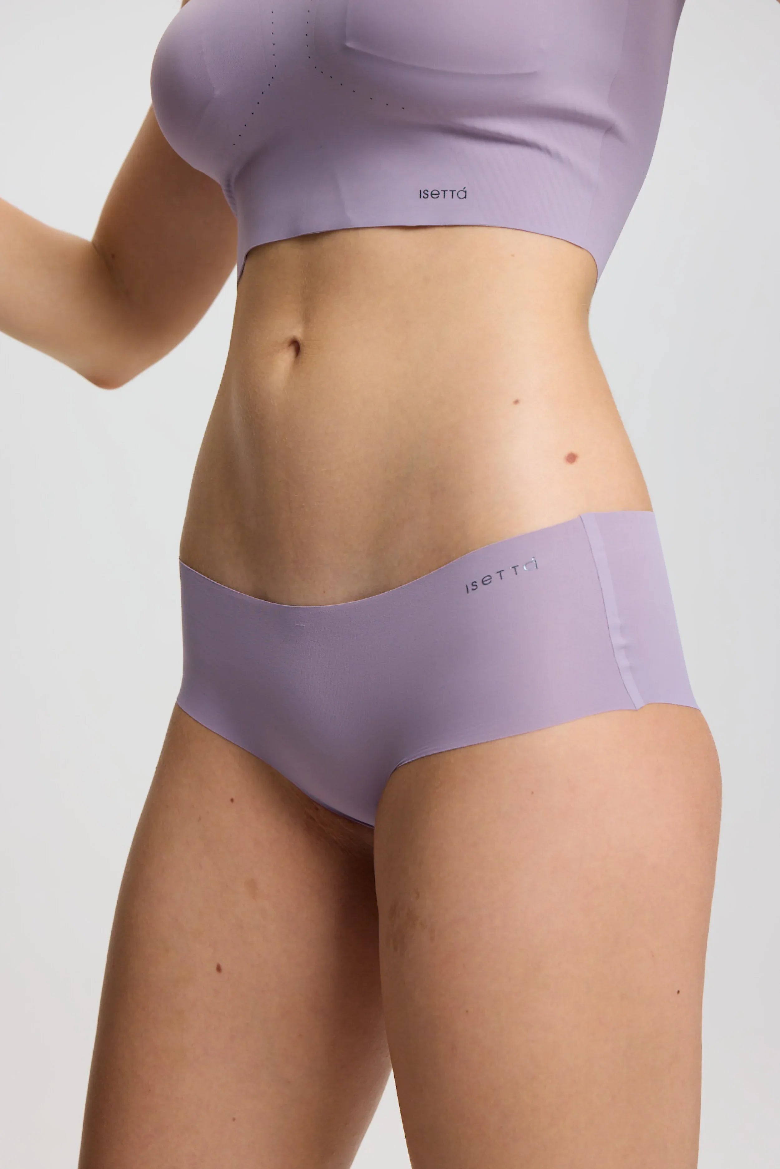 ISETTA BONDED COMFORT HIGH WAISTED BRIEF PURPLE CLOSE UP