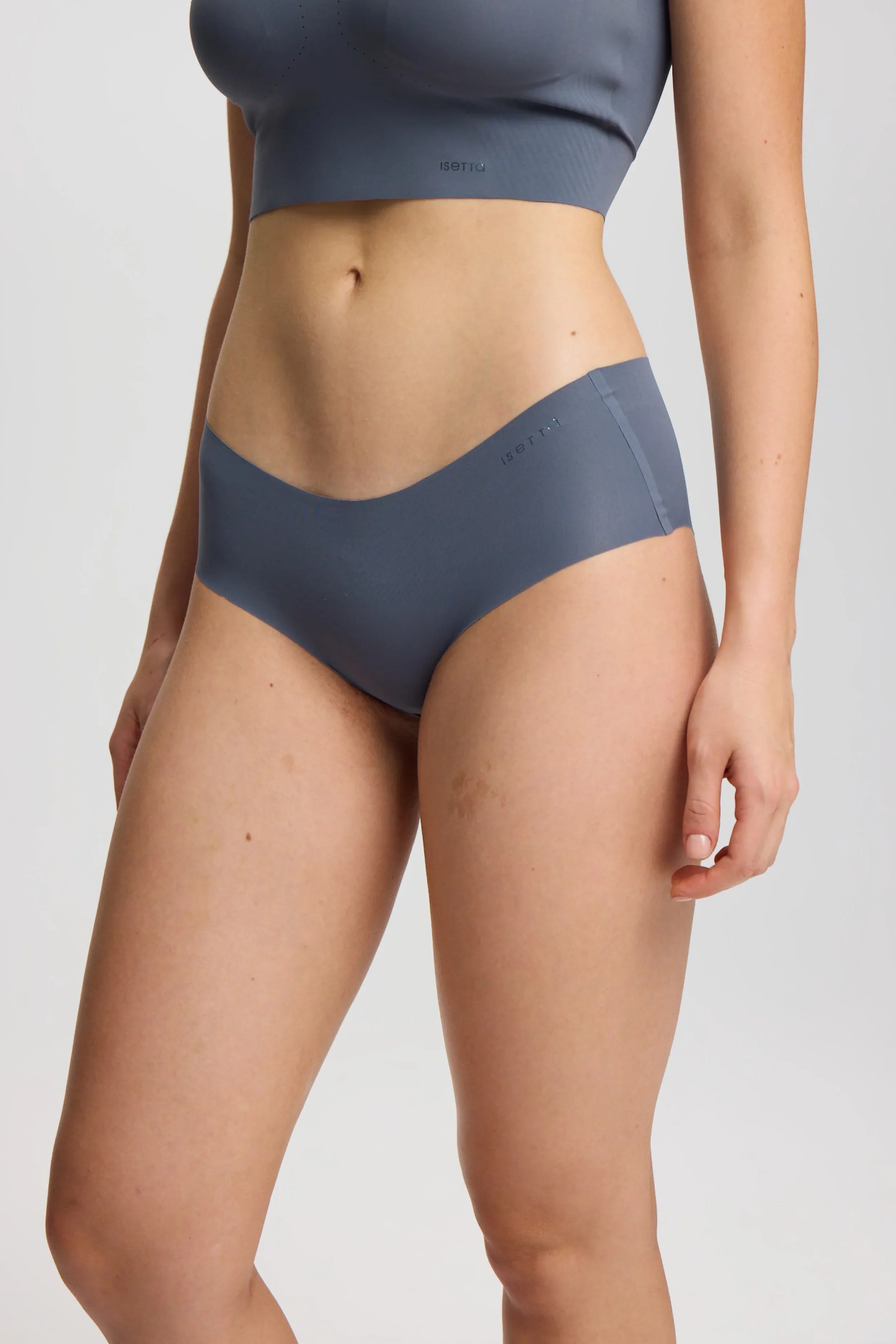 ISETTA BONDED COMFORT HIGH WAISTED BRIEF GRAPHITE GRAY FRONT
