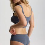 ISETTA BONDED COMFORT HIGH WAISTED BRIEF GRAPHITE GRAY BACK SİDE