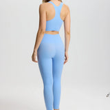 ISETTA BONDED WOMAN LEGGINGS LIGHT BLUE BACK