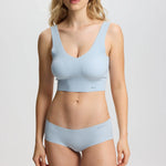 ISETTA BONDED COMFORT HIGH WAISTED BRIEF LIGHT BLUE FRONT