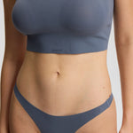 ISETTA BONDED COMFORT THONG GRAPHITE GRAY FRONT CLOSE UP