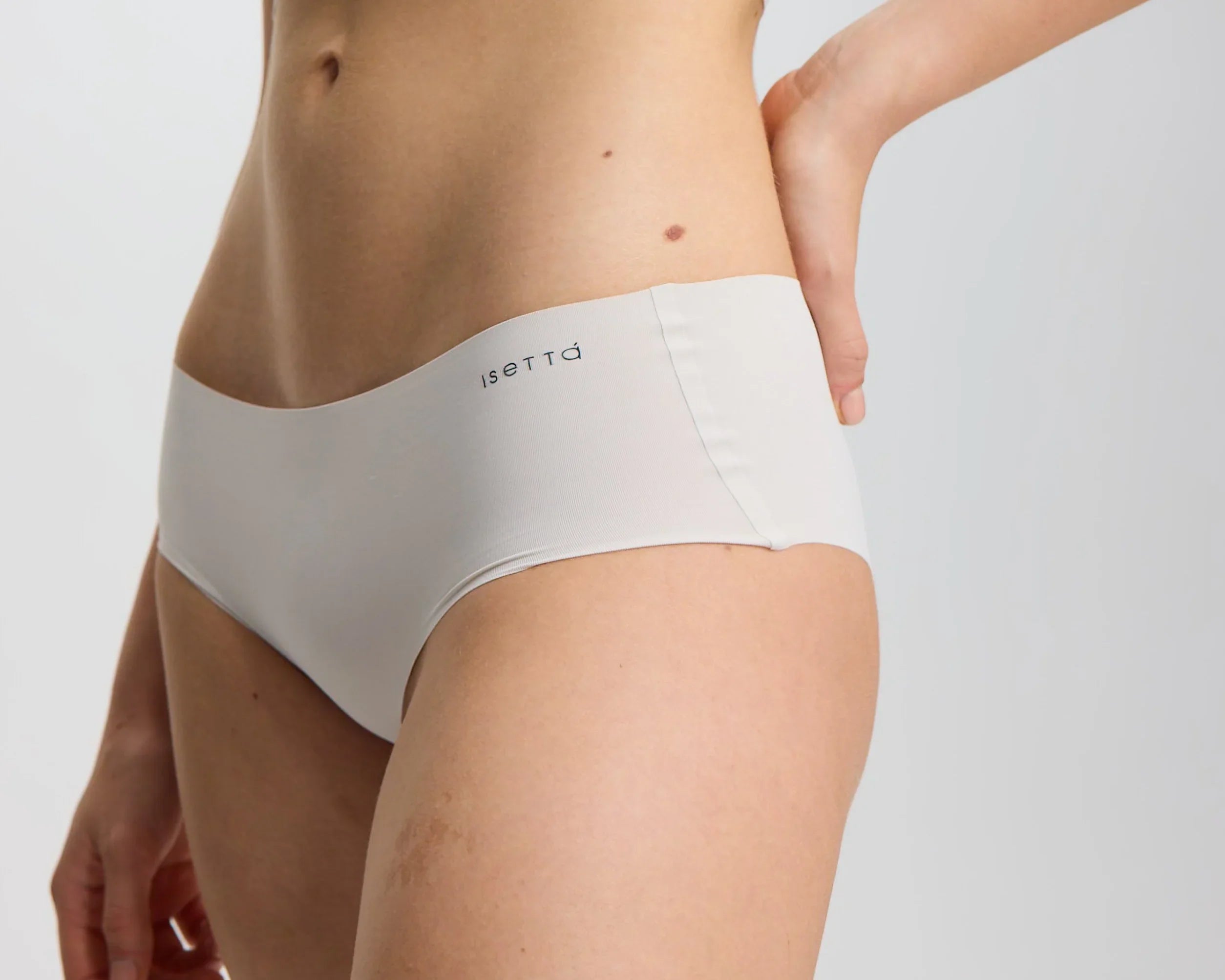 ISETTA BONDED COMFORT HIGH WAISTED BRIEF WHITE STONE CLOSE UP