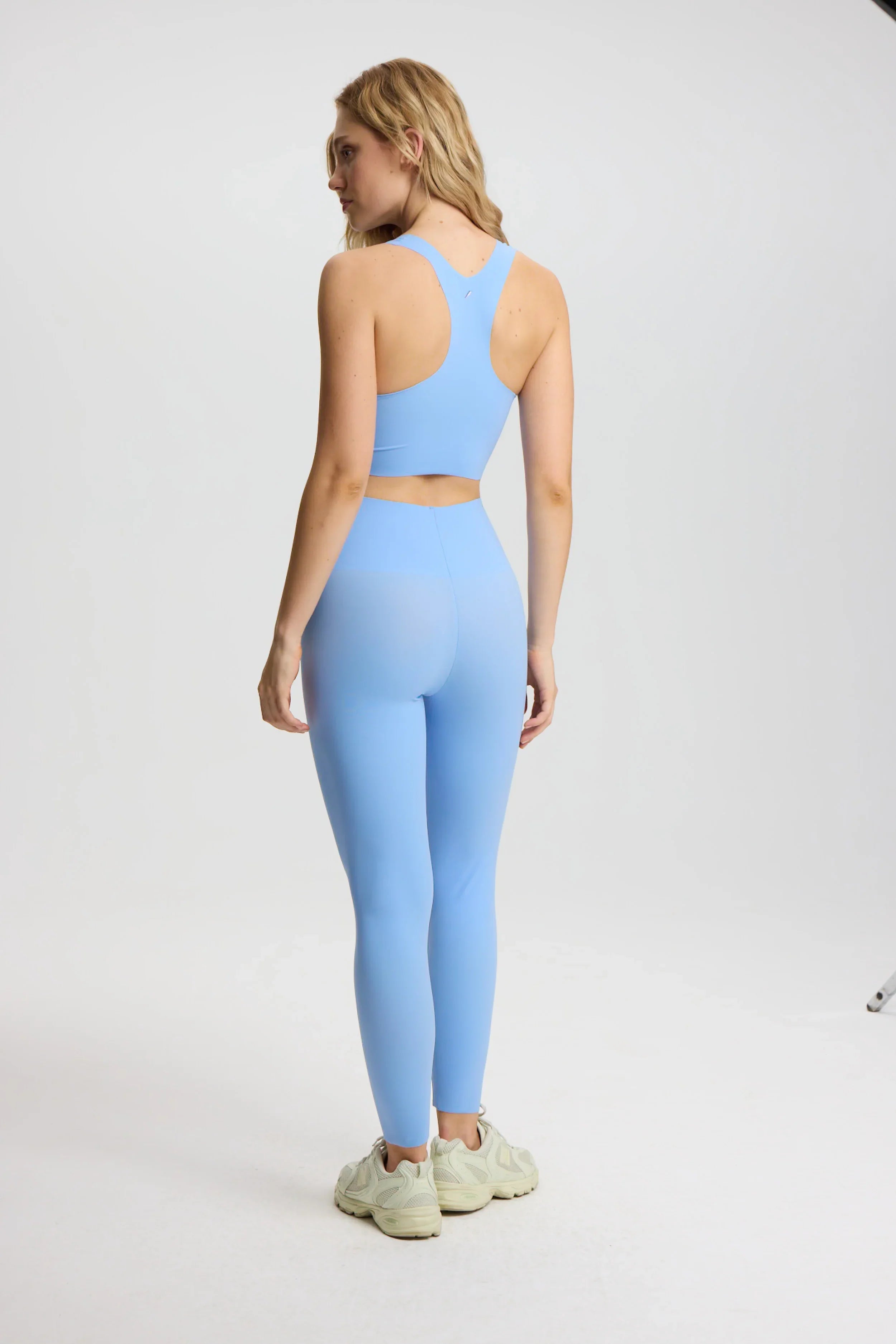 ISETTA BONDED WOMAN LEGGINGS LIGHT BLUE BACK